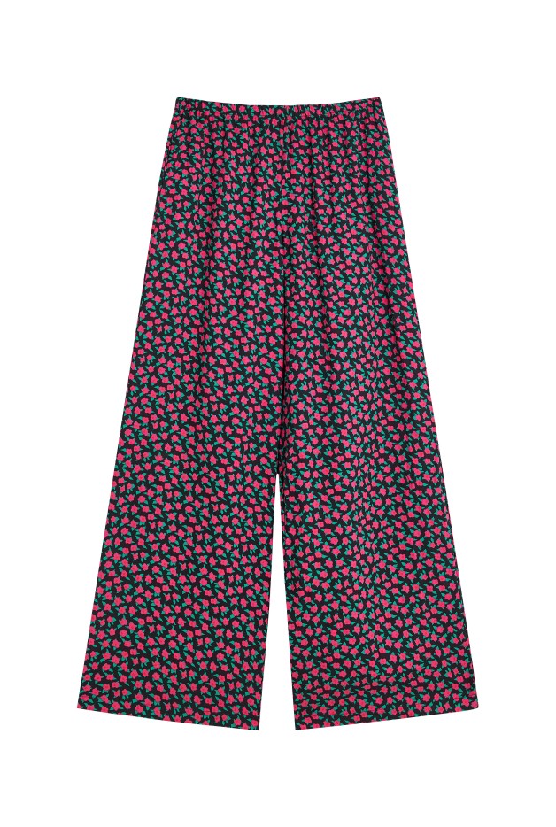 Pantalon Viscose Mini Fleurs Fuchsia - coupe ample - rose - imprimé fleuri