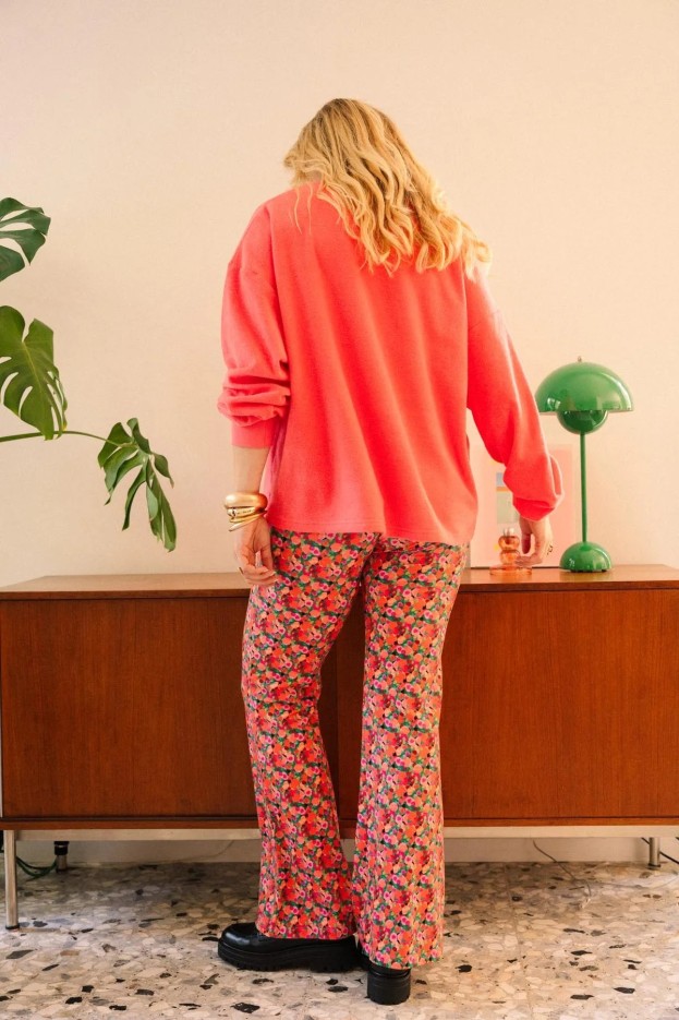 Pantalon Aquarelle - taille haute - imprimé aquarelle - coton biologique