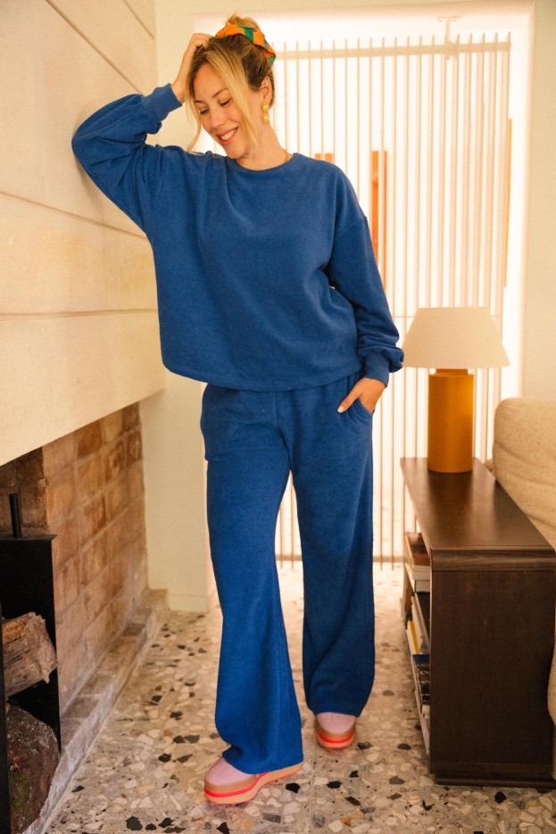 Pantalon Cocoon – coupe large – bleu Klein – coton biologique