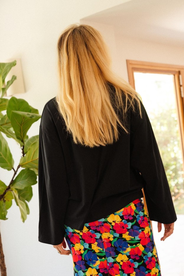 T-shirt - oversize - noir - coton biologique