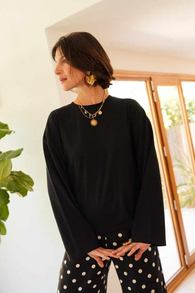T-shirt - oversize - noir - coton biologique
