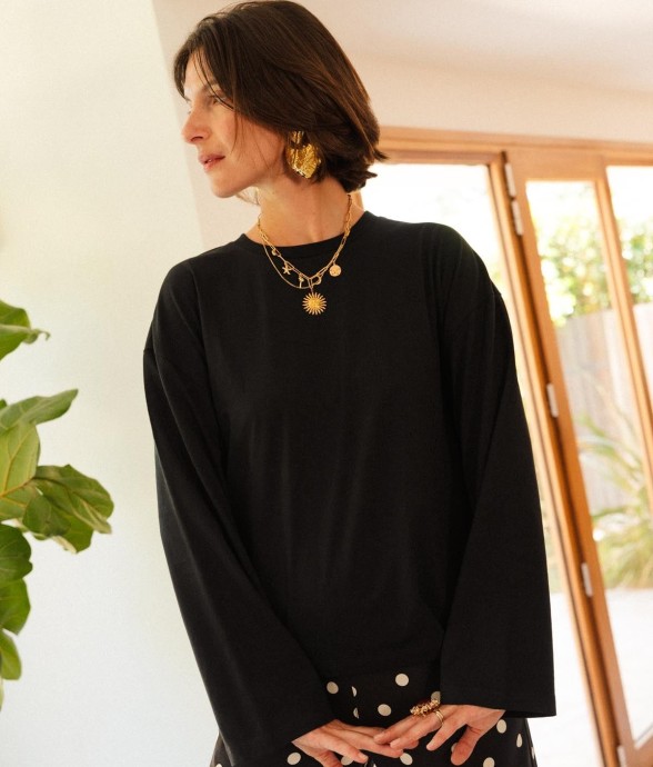 T-shirt - oversize - noir -...
