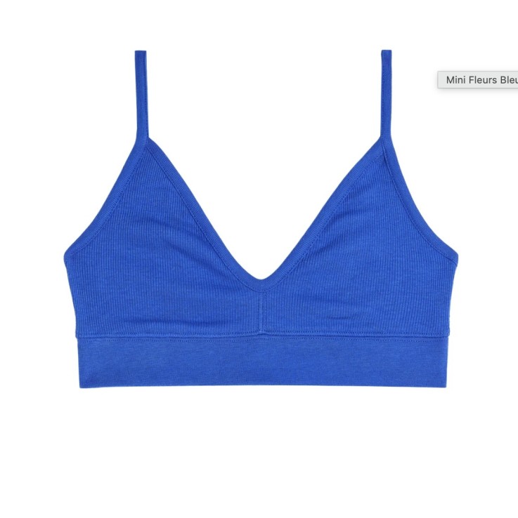 Brassière - bleu Klein - coton biologique