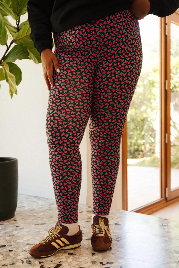 Legging Mini Fleurs Fuchsia - rose - imprimé fleuri - coton biologique