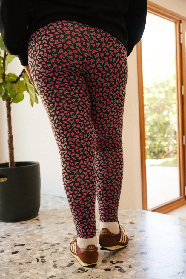 Legging Mini Fleurs Fuchsia - rose - imprimé fleuri - coton biologique