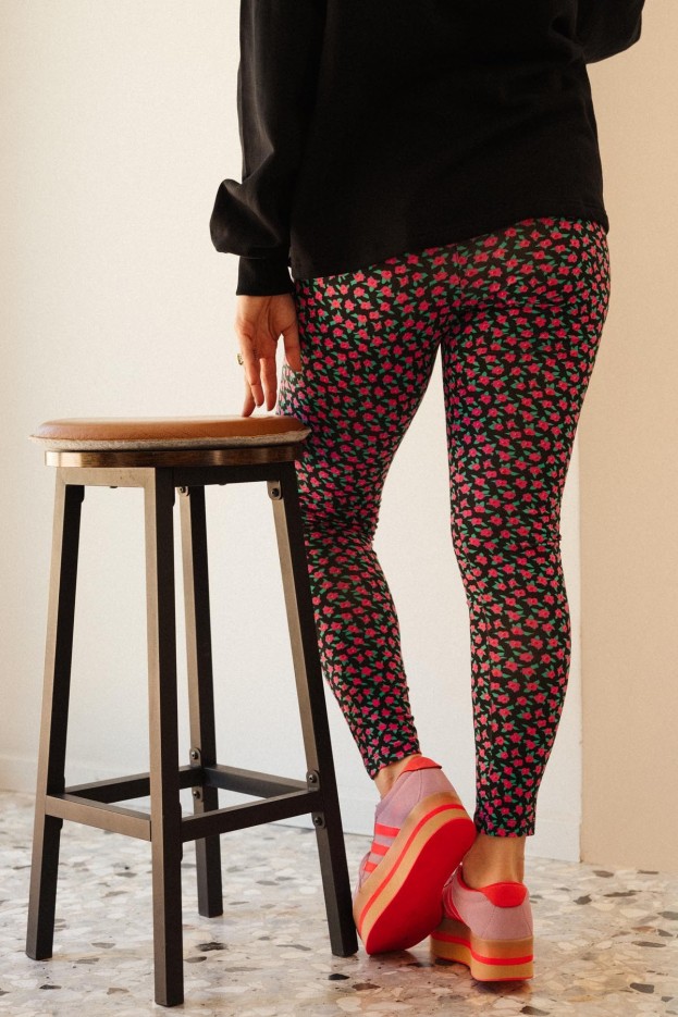 Legging Mini Fleurs Fuchsia - rose - imprimé fleuri - coton biologique