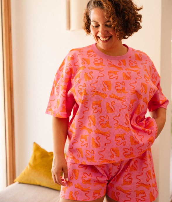 Pyjama Gaufré - orange -...