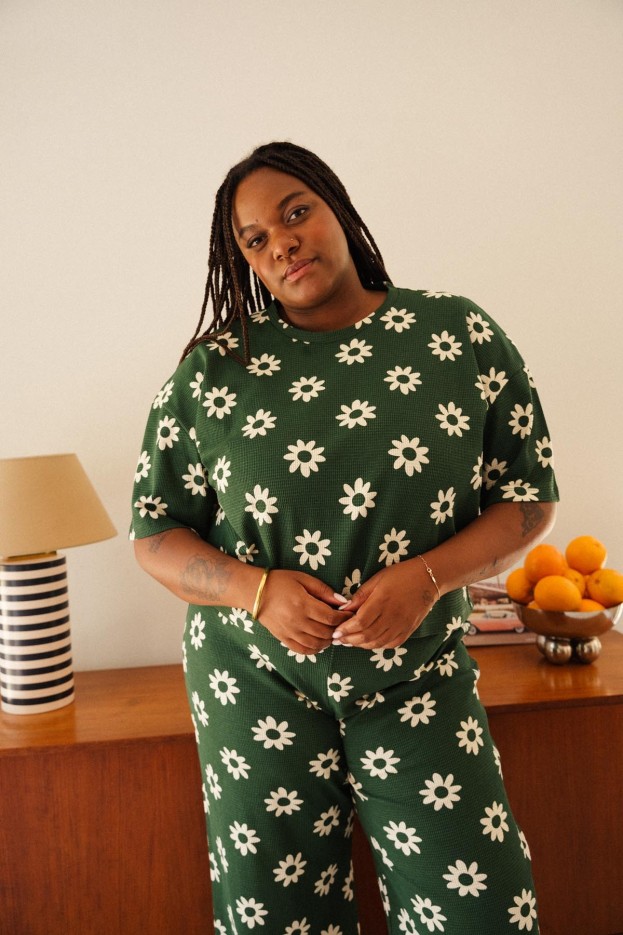 Pyjama Dahlia - vert - imprimé fleuri - coton biologique