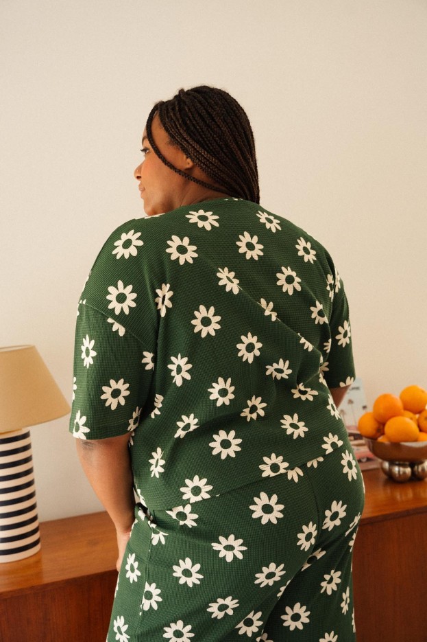 Pyjama Dahlia - vert - imprimé fleuri - coton biologique