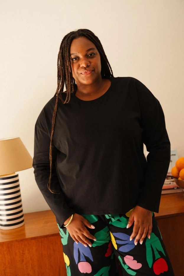 Pyjama long Tulipia - oversize - noir - coton biologique
