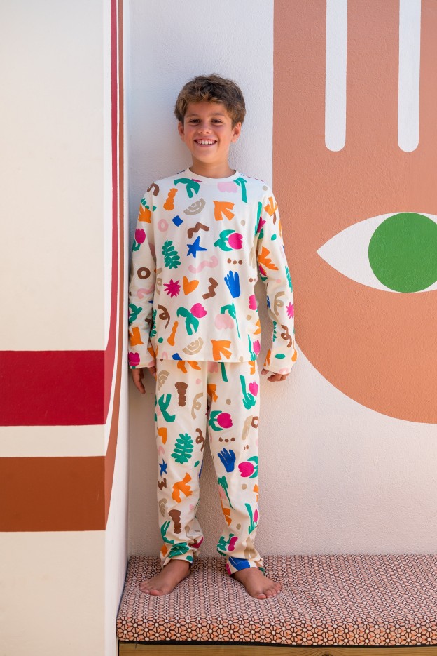 Pyjama long enfant Mini Souk Maroc - imprimé graphique - coton biologique