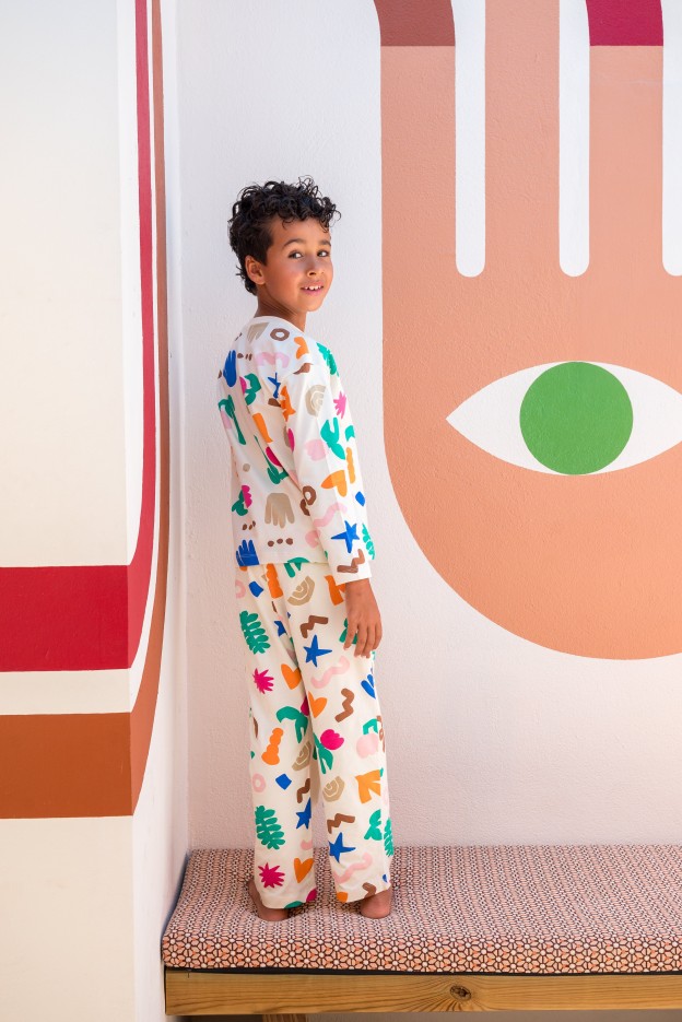 Pyjama long enfant Mini Souk Maroc - imprimé graphique - coton biologique