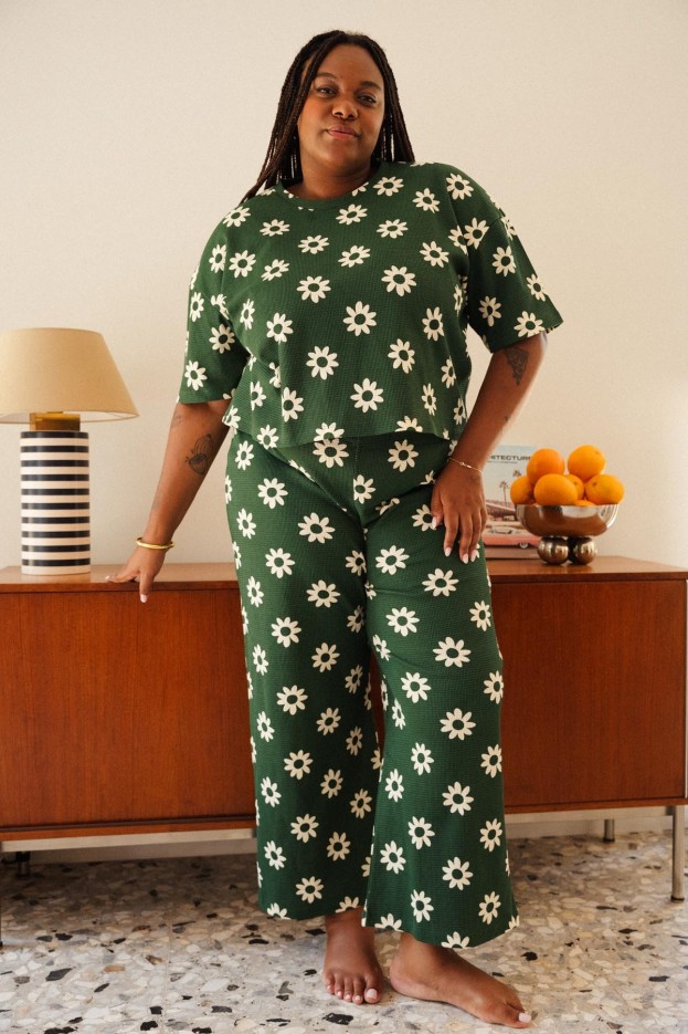 Pyjama Dahlia - vert - imprimé fleuri - coton biologique