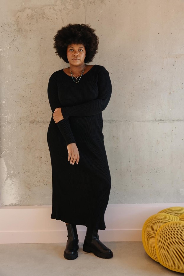Robe Tube - moulante - noire - coton biologique