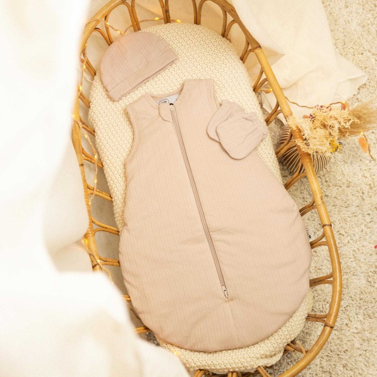lot bonnet et moufles naissance Coton