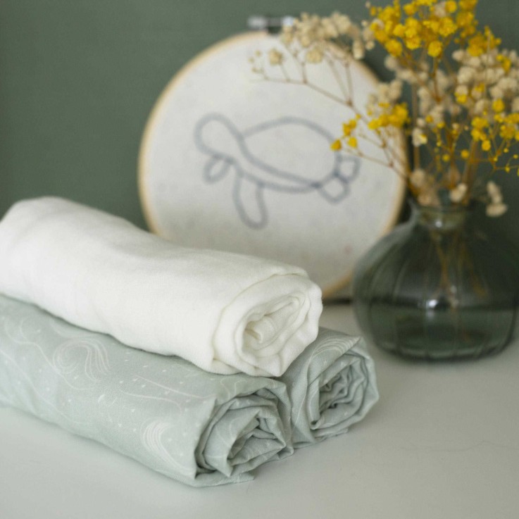 Lot de 3 langes OEKO-TEX® STANDARD 100 Coton
