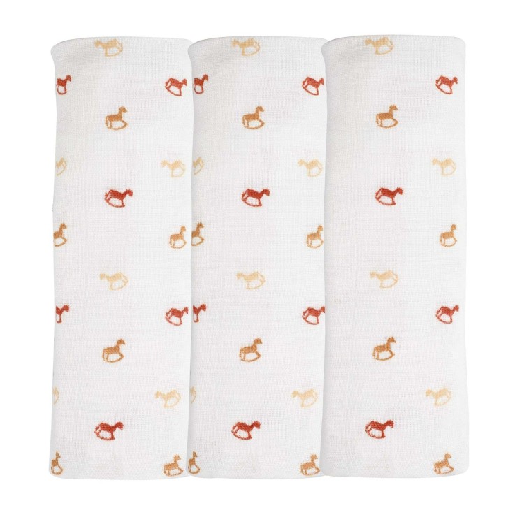 Lot de 3 langes bébé Coton 70 x 70 cm