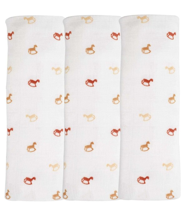 Lot de 3 langes bébé Coton...
