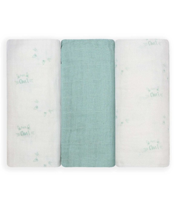 Lot de 3 Langes bébé motif...