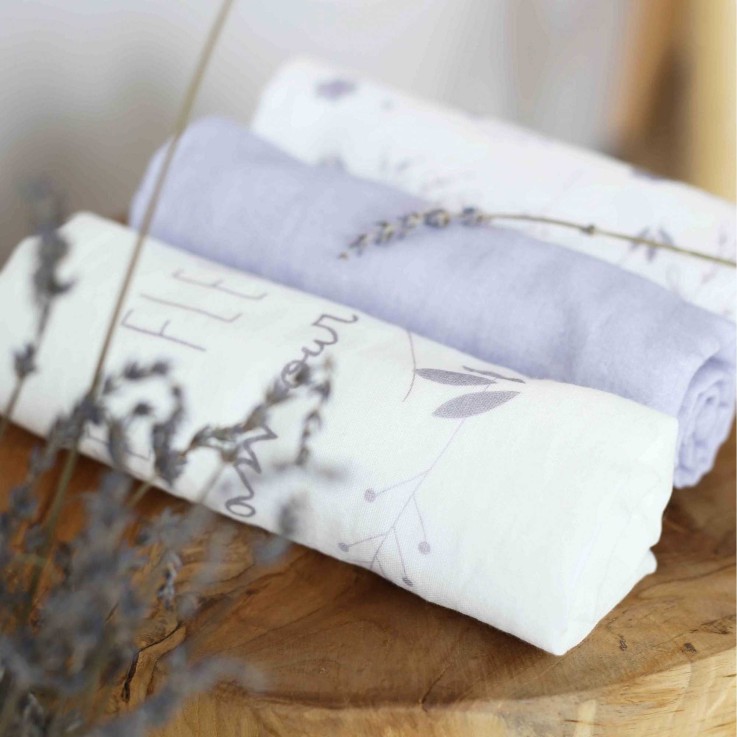 Lot de 3 langes Gaze de coton