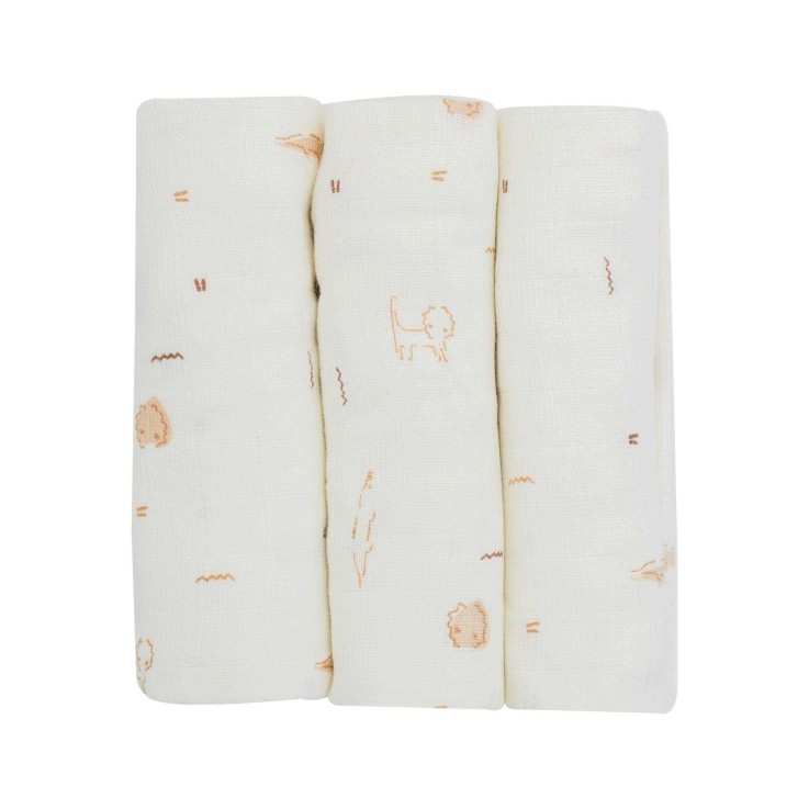 Lot de 3 langes en coton bébé Coton