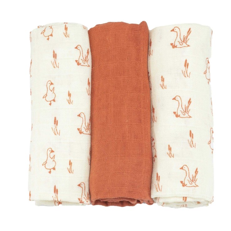 Lot de 3 langes 70x70 Gaze de coton