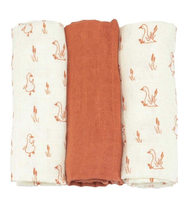 Lot de 3 langes 70x70 Gaze...