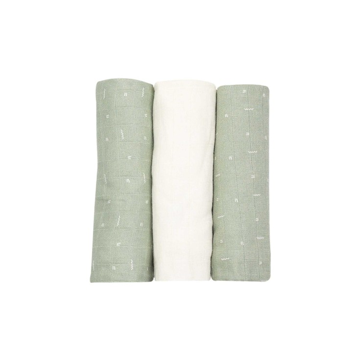 Lot de 3 langes motifs graphiques Gaze de coton
