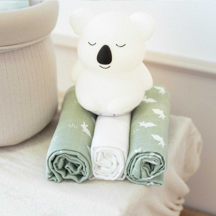 Lot de  3 Langes bébé - motif Lapin Coton
