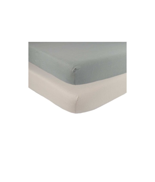 Lot de 2 draps-housses lit...