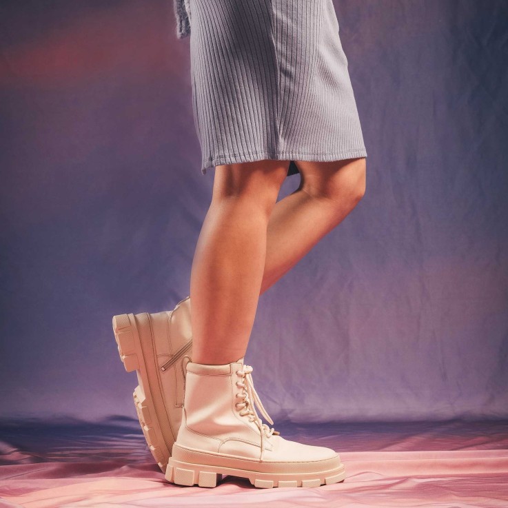 Tea White bottes blanches fermeture éclair