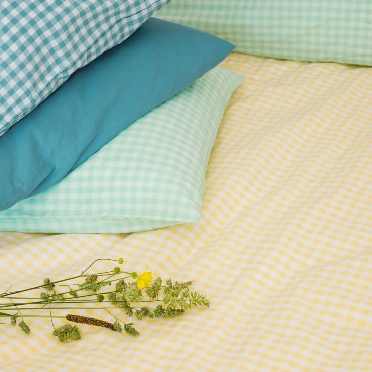 Housse de couette 1 personne Percale de Coton Bio Vichy