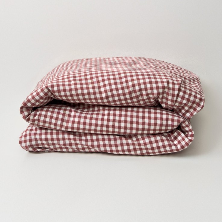 Housse de couette 1 personne Percale de Coton Bio Vichy
