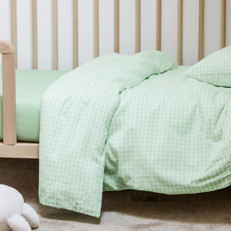 Housse de couette bébé Percale de Coton Bio Vichy