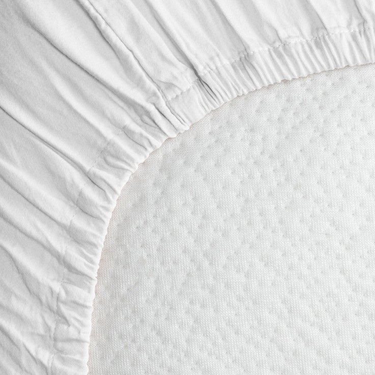Drap housse 1 personne Satin de Coton Bio lavé