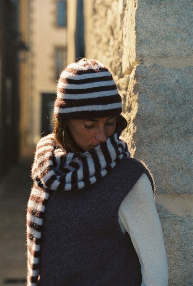 Bonnet Natalia Rayures en laine