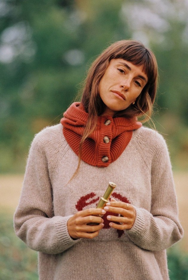 Cagoule Nolwenn Rouge en Laine Mérinos