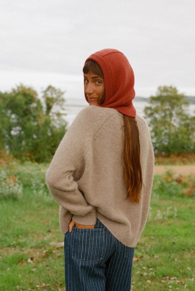 Cagoule Nolwenn Rouge en Laine Mérinos