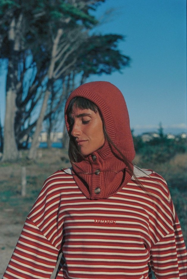 Cagoule Nolwenn Rouge en Laine Mérinos