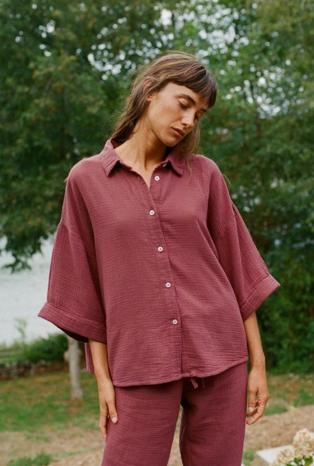 Chemise Axelle Prune en Coton Bio