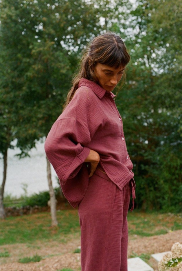 Chemise Axelle Prune en Coton Bio