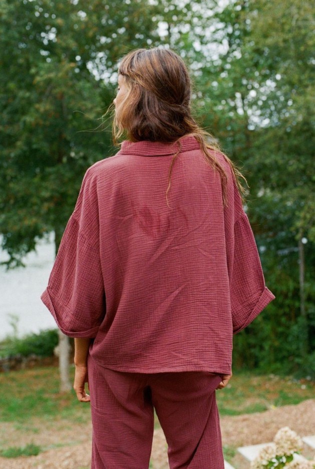 Chemise Axelle Prune en Coton Bio