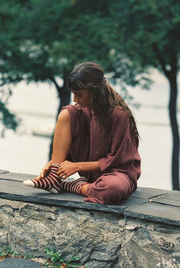 Chaussettes Annaelle Rayures en Coton