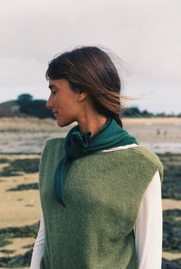 Foulard Gwenn Vert en Coton Bio