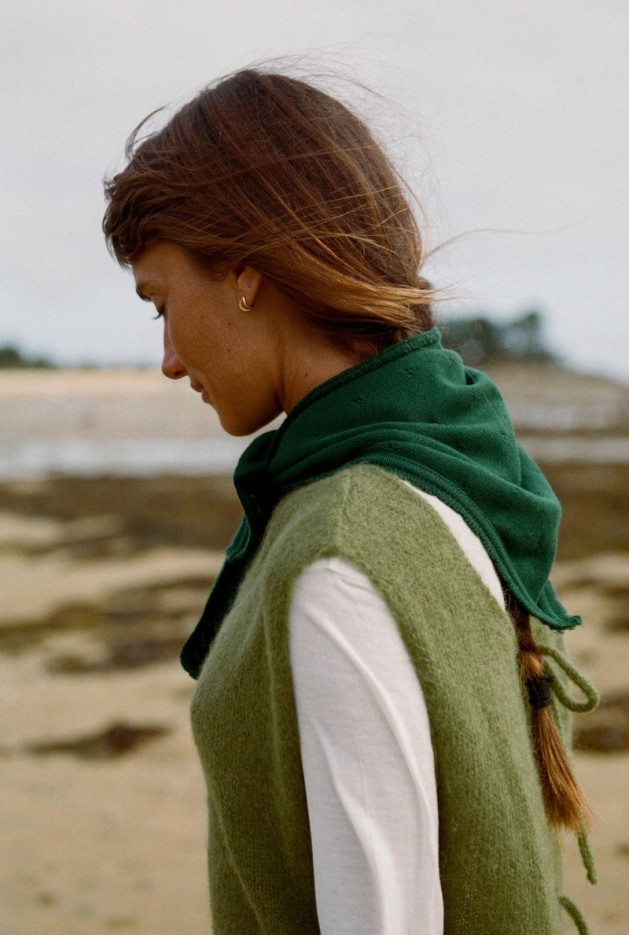 Foulard Gwenn Vert en Coton Bio
