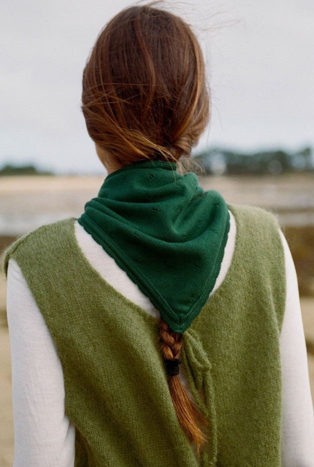 Foulard Gwenn Vert en Coton Bio