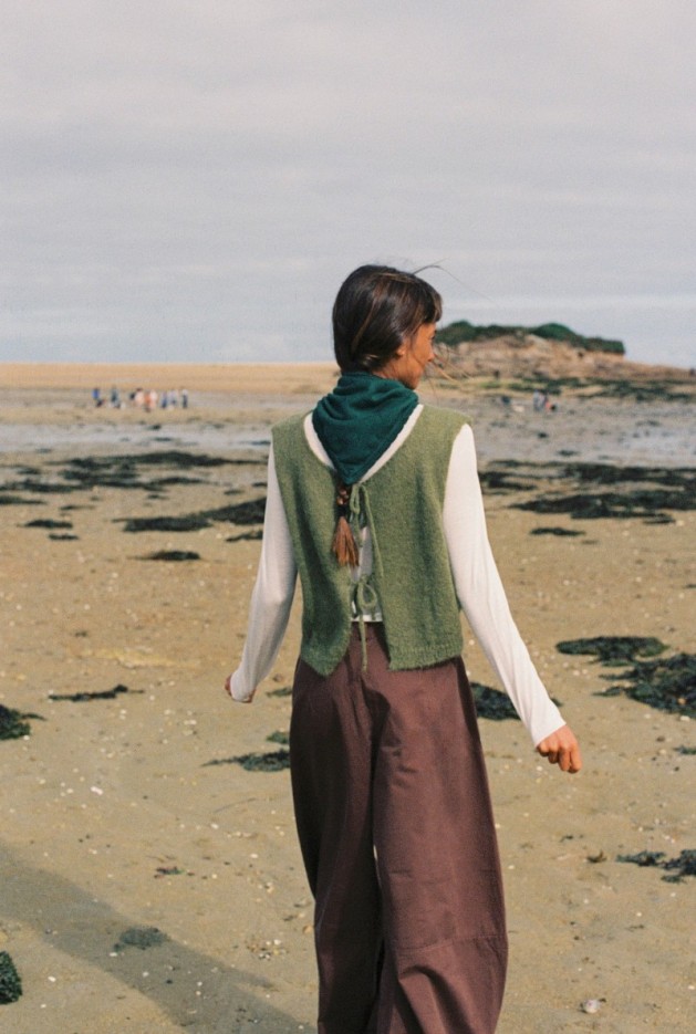Foulard Gwenn Vert en Coton Bio