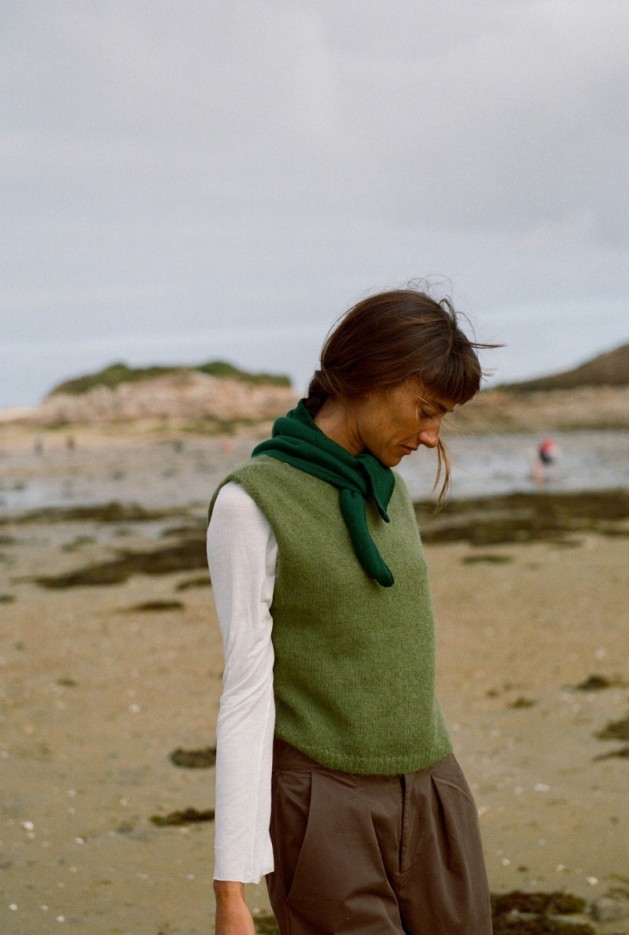 Foulard Gwenn Vert en Coton Bio