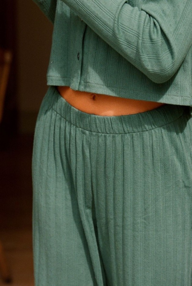 Pantalon Maud Vert en Coton Bio