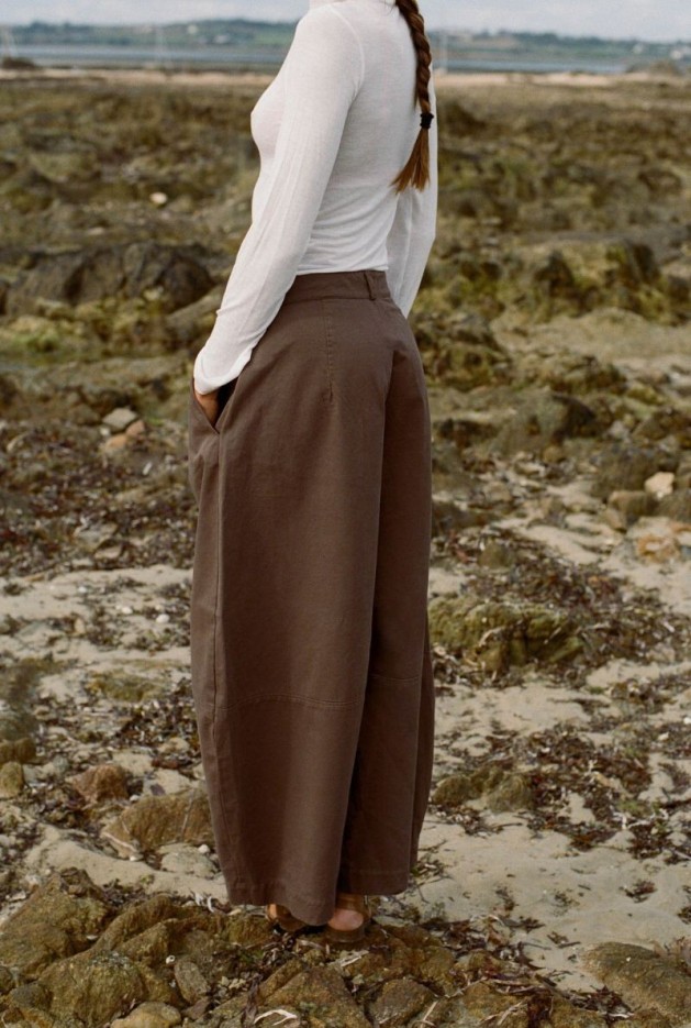 Pantalon Liza Marron en Coton Bio